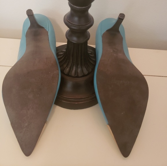 turquoise aquamarine pointed toe stiletto heel - Picture 5 of 6